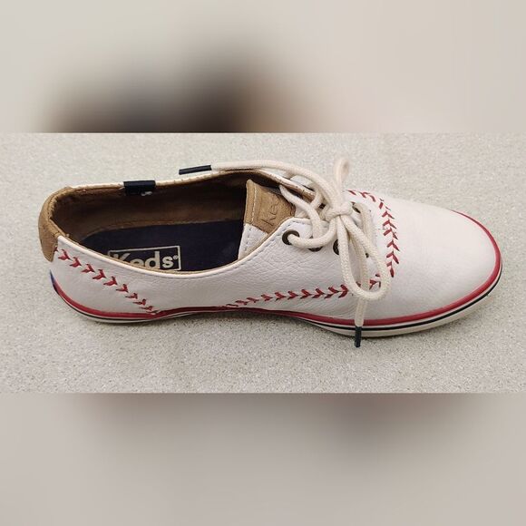 Keds Leather Champion MLB  Pennant Baseball Sneakers Shoes Sz 5 Vintage - Picture 5 of 16